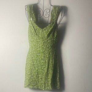 Reformation Green Floral Midi Dress